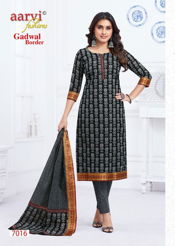 Aarvi Gadwal Border Vol 7 Wholesale Cotton Printed Readymade Dress Catalog
